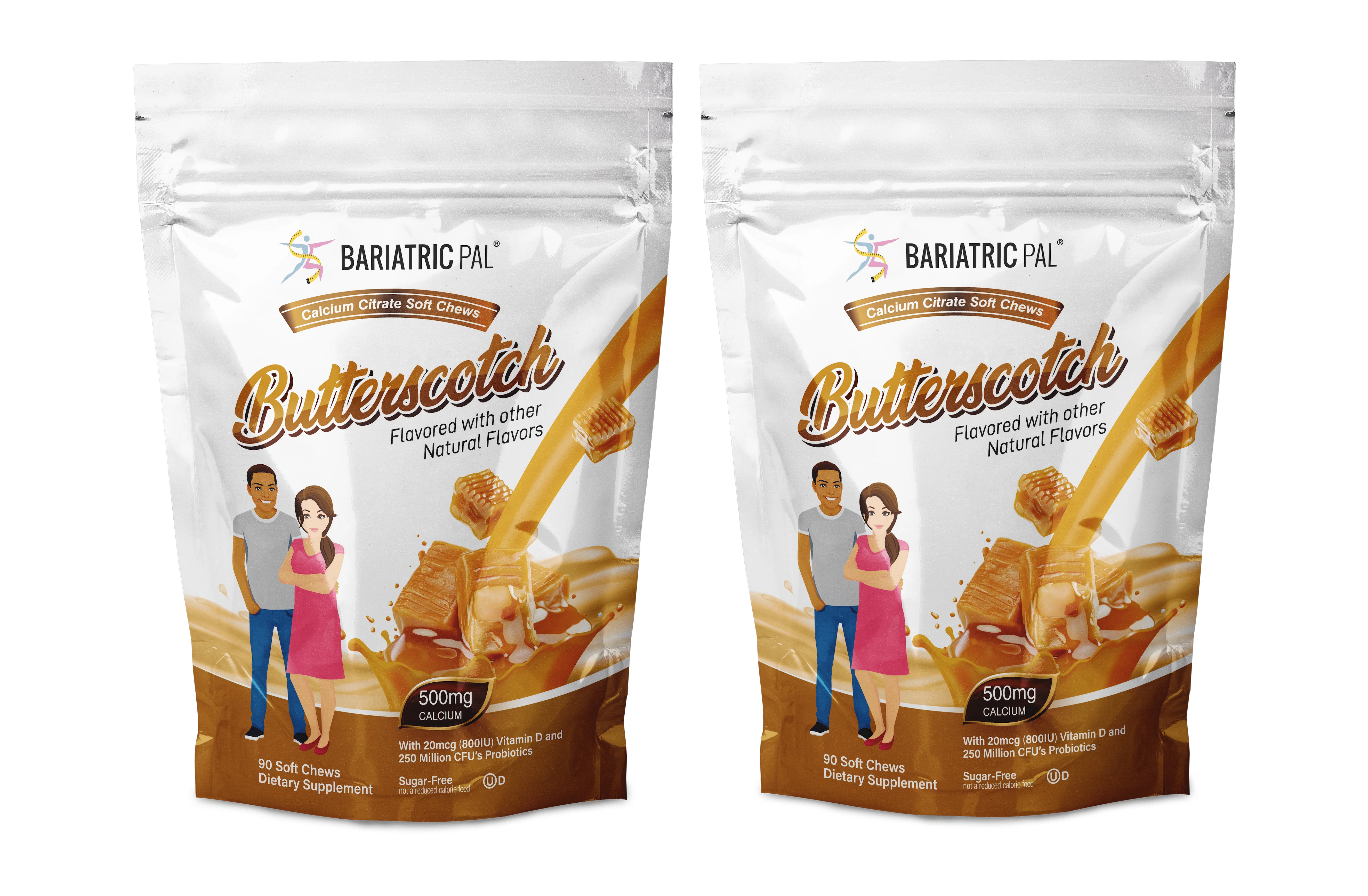 BariatricPal Sugar-Free Calcium Citrate Soft Chews 500mg with Probiotics - Butterscotch Flavor - Image 5