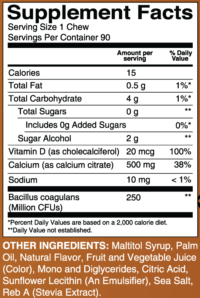BariatricPal Sugar-Free Calcium Citrate Soft Chews 500mg with Probiotics - Piña Colada - Image 4
