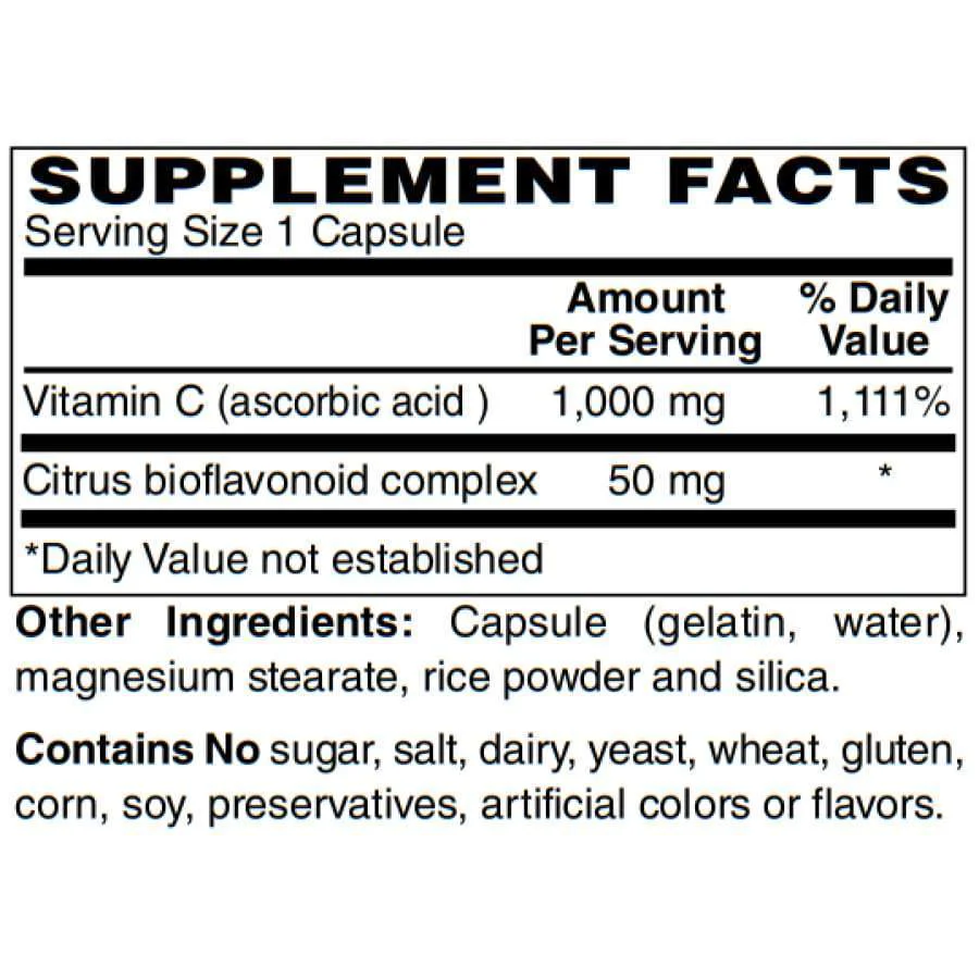 Vitamin C-1000 with 50mg Citrus Bioflavonoid Capsules by BariatricPal - Image 2