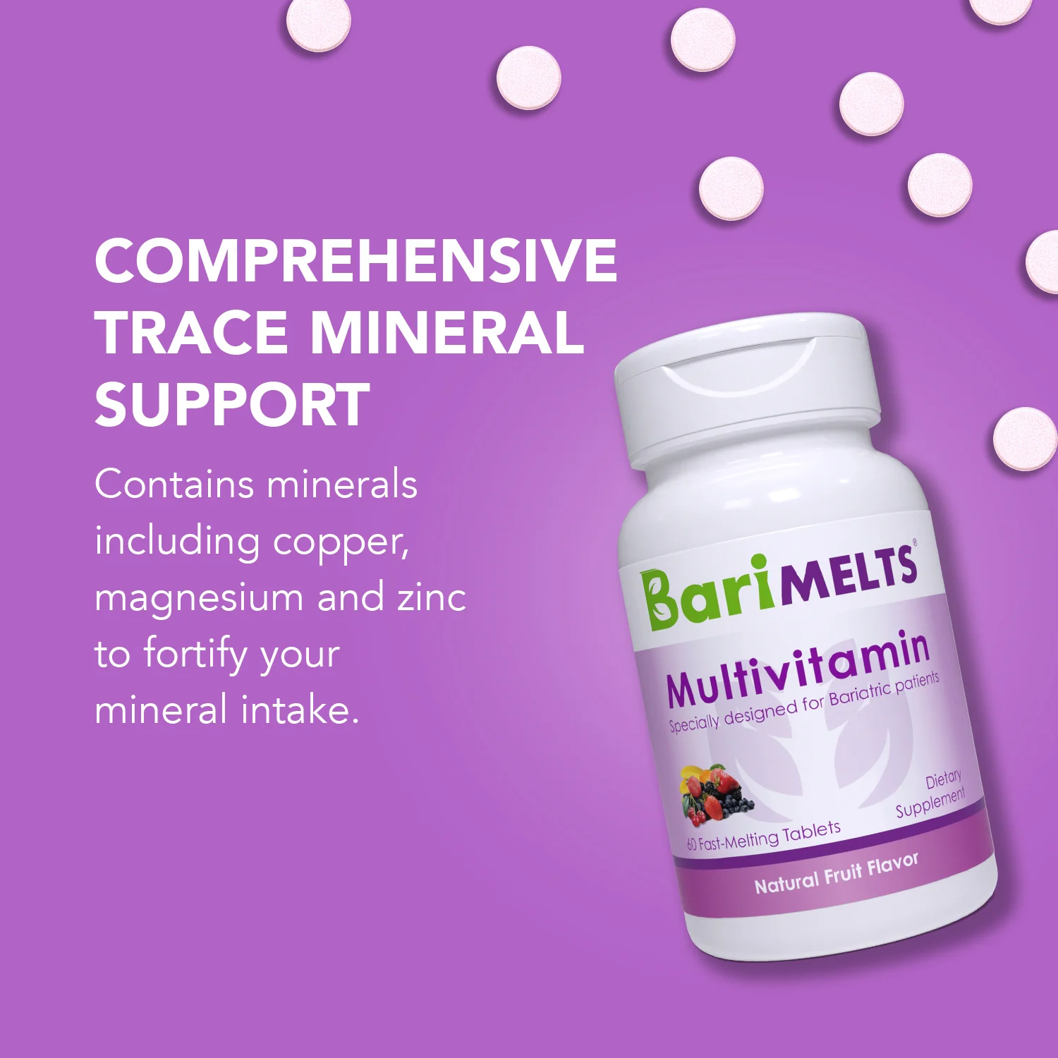 BariMelts Multivitamin - 60 Fast-Dissolving Tablets - Natural Fruit Flavor - Image 4