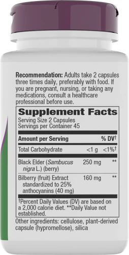 Nature's Way Bilberry Extract 90 vegan capsules - Image 3