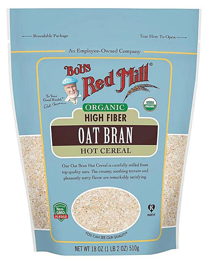 Bob's Red Mill Oat Bran Hot Cereal, Organic, High Fiber 18 oz.