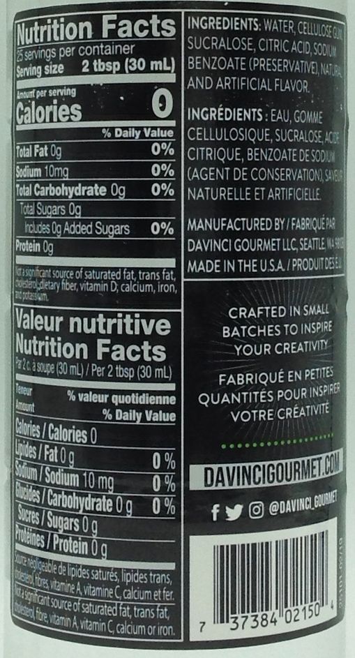 Da Vinci Sugar Free Syrup - Image 86