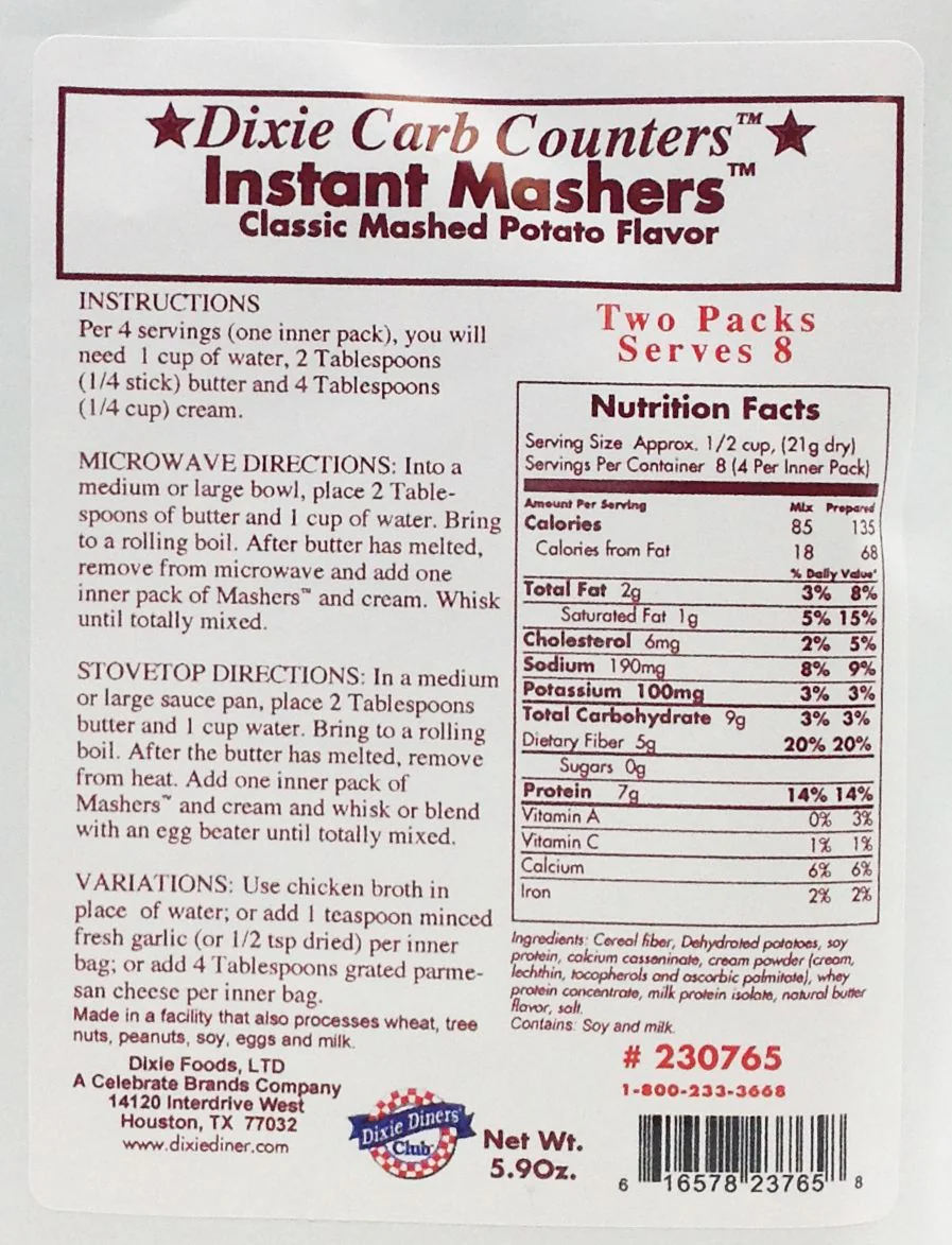 Dixie USA Carb Counters Instant Mashers - Image 4