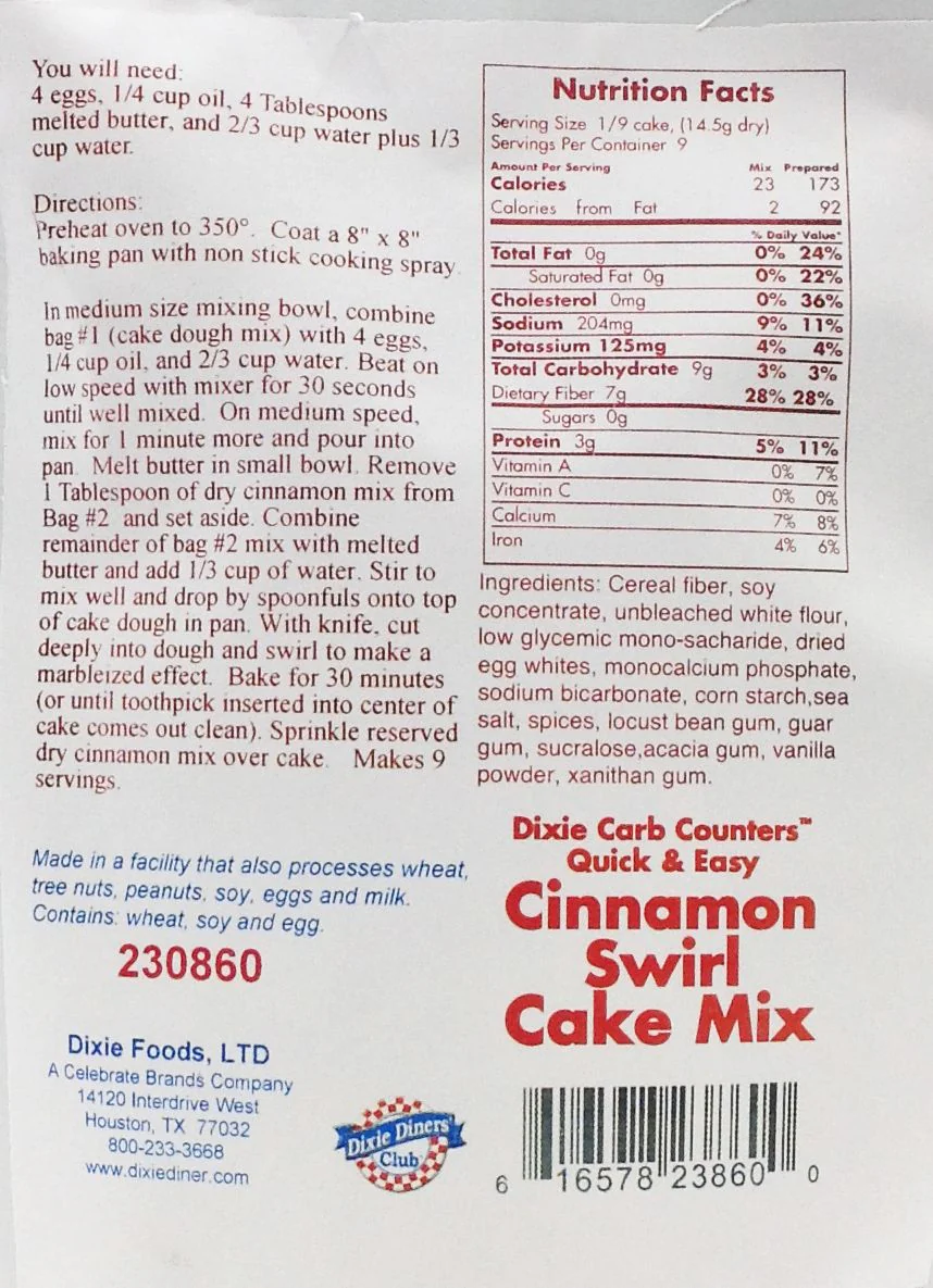 Dixie USA Carb Counters Snackin' Cake Mix - Image 2