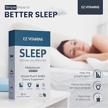 EZ VITAMINS Dissolvable Oral Sleep Strips - Fresh Mint - Image 2