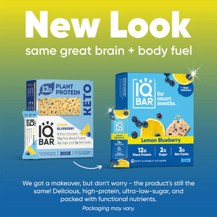 IQBar Vegan and Keto Protein Bars - Lemon Blueberry - Image 2