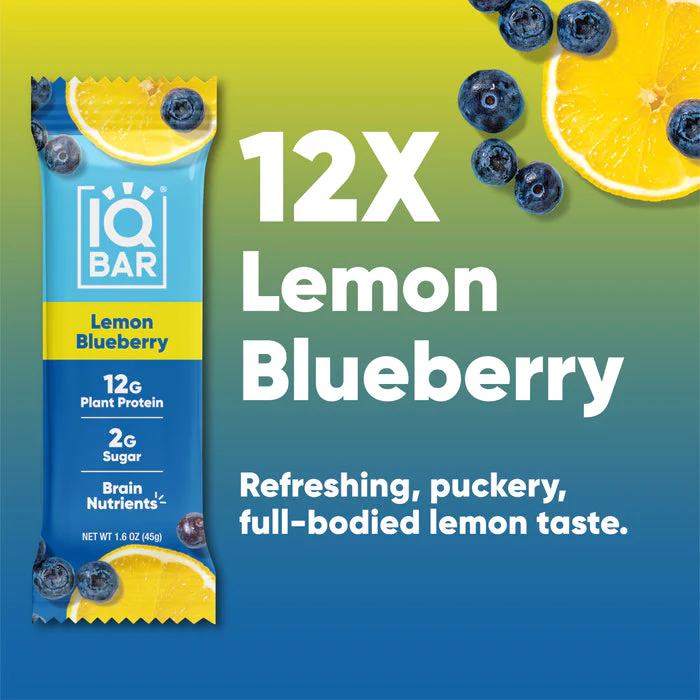 IQBar Vegan and Keto Protein Bars - Lemon Blueberry - Image 3