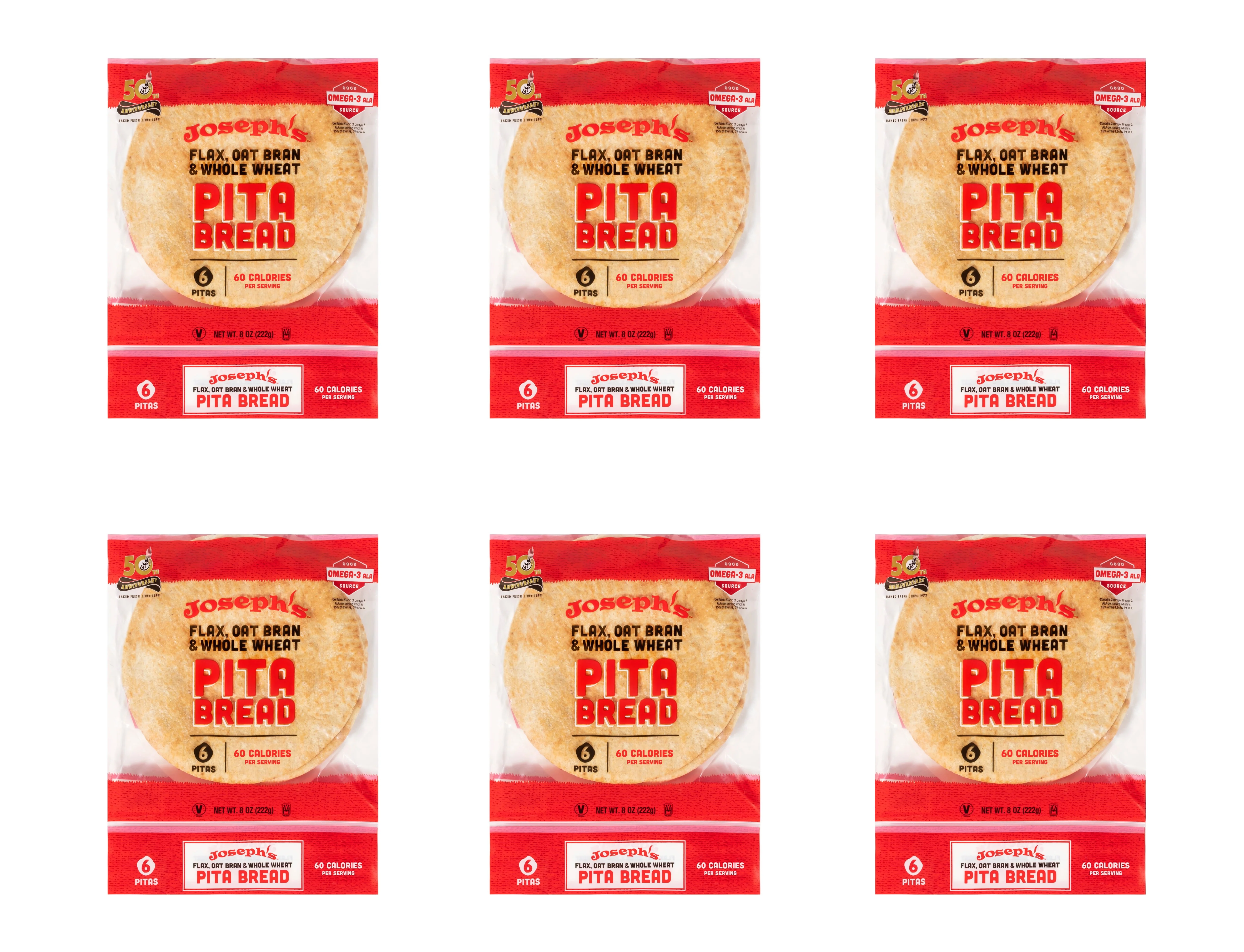 Joseph's Bakery Flax Oat Bran & Whole Wheat Pita Bread - Image 4