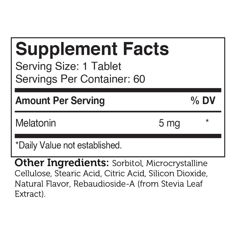 Melatonin Kosher Chewable 5mg by Zahler - Image 2