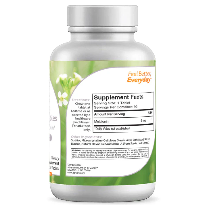 Melatonin Kosher Chewable 5mg by Zahler - Image 4