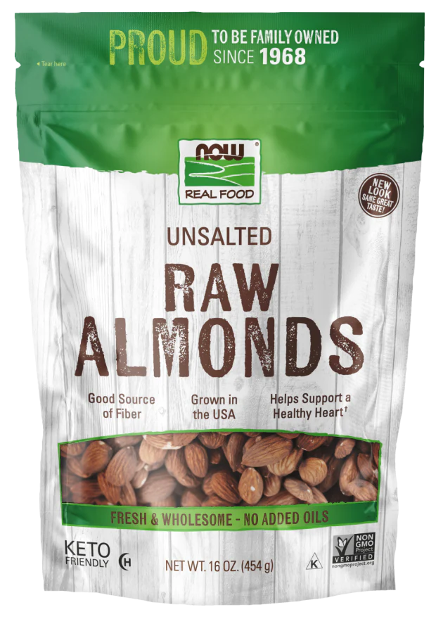 NOW Almonds, Unsalted, 16 oz (454 g)