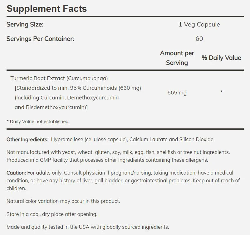 NOW Turmeric Curcumin - Image 2