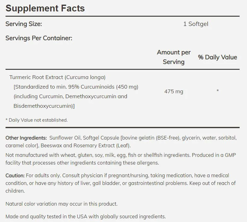 NOW Turmeric Curcumin - Image 4