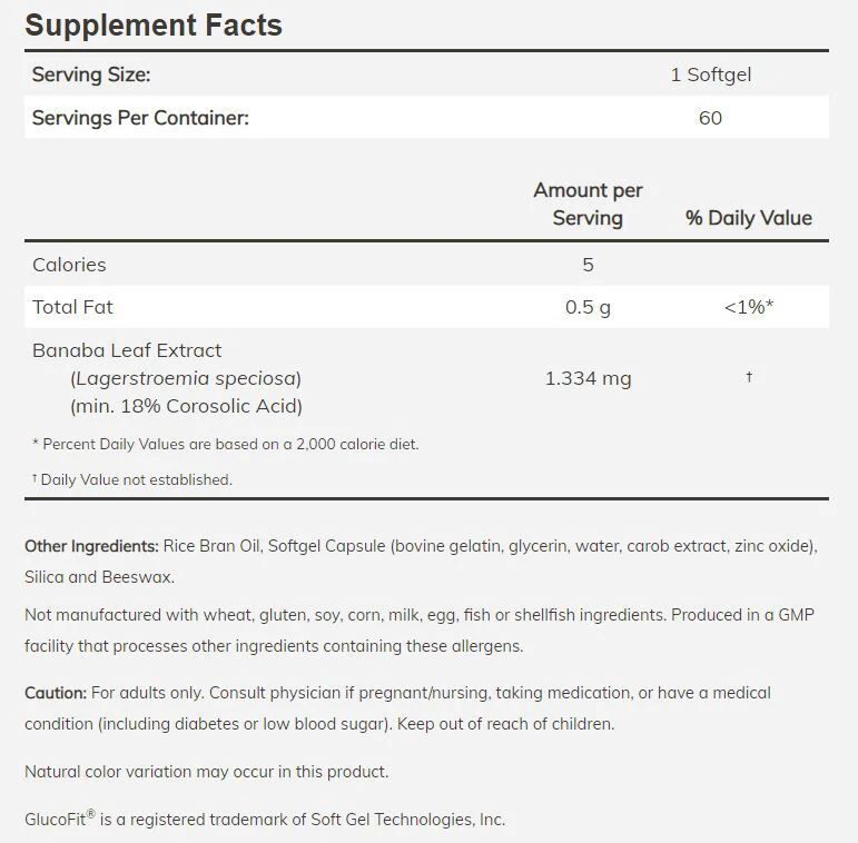 NOW GlucoFit 60 softgels - Image 2
