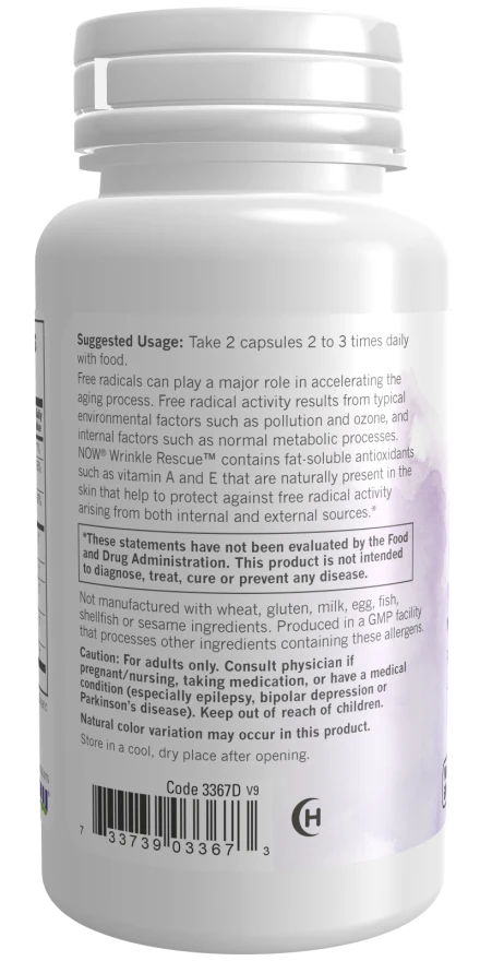 NOW Wrinkle Rescue 60 veg capsules - Image 3