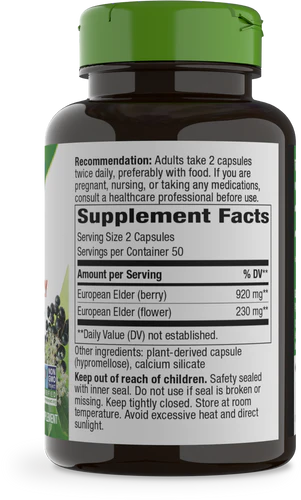 Nature's Way Black Elderberry 100 vegan capsules - Image 3