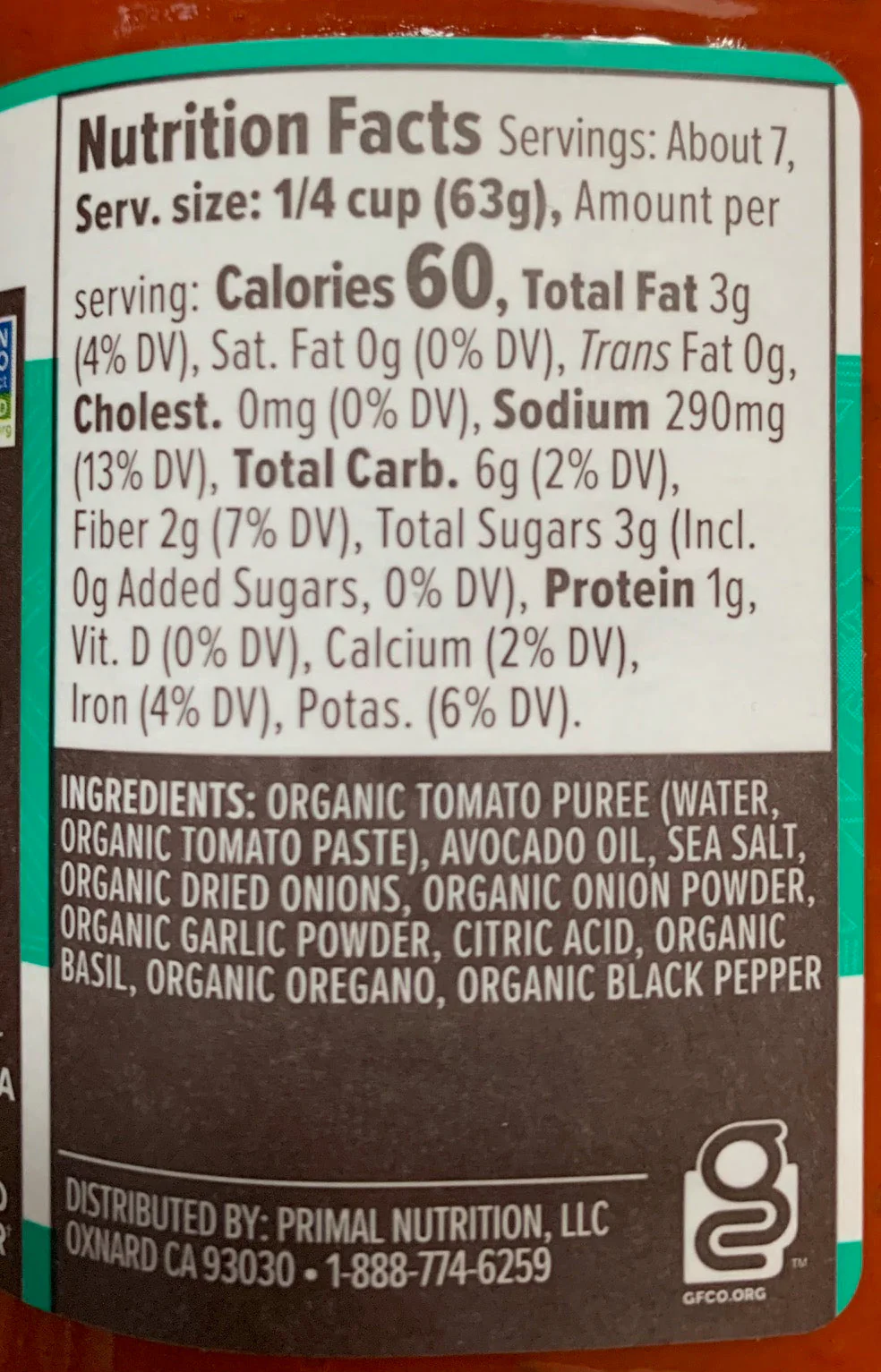 Primal Kitchen Unsweetened Pizza Sauce, 16oz (1lb) - Image 2