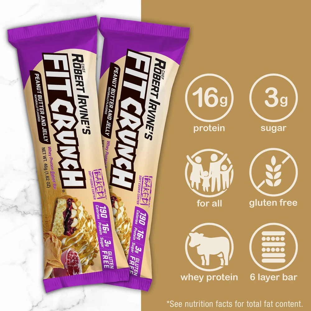Robert Irvine's Fit Crunch Snack Size Whey Protein Baked Bar - Image 27