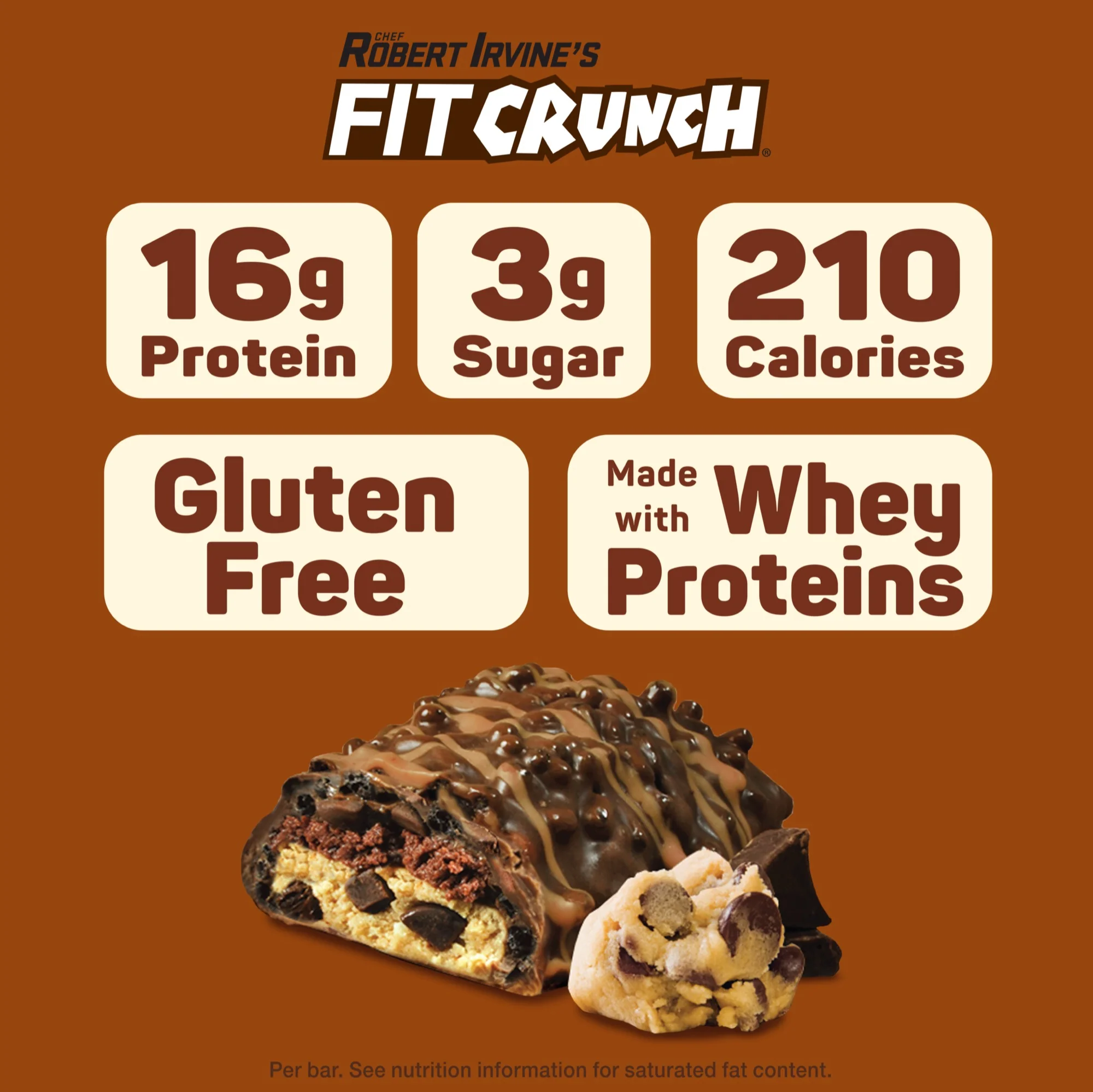 Robert Irvine's Fit Crunch Snack Size Whey Protein Baked Bar - Image 3