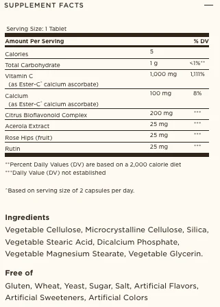 Solgar Ester-C Plus 1000mg Vitamin C Tablets (Ester-C Ascorbate Complex) - Image 2