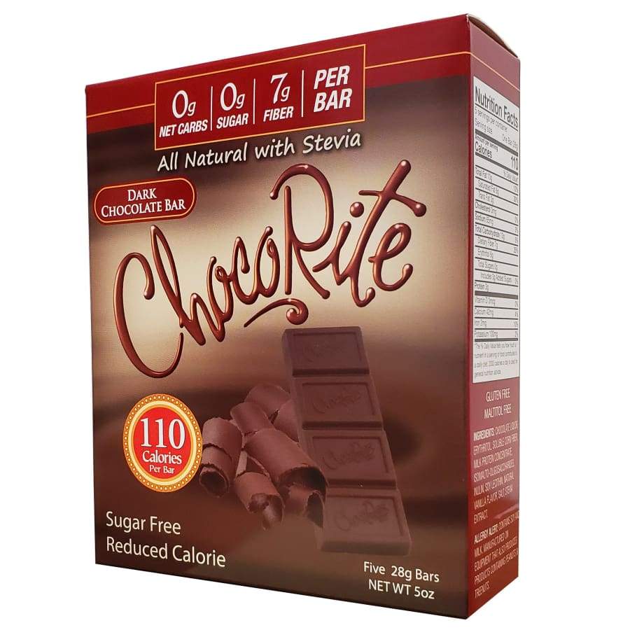 ChocoRite Sugar-Free Dark Chocolate Bars - 5/Box