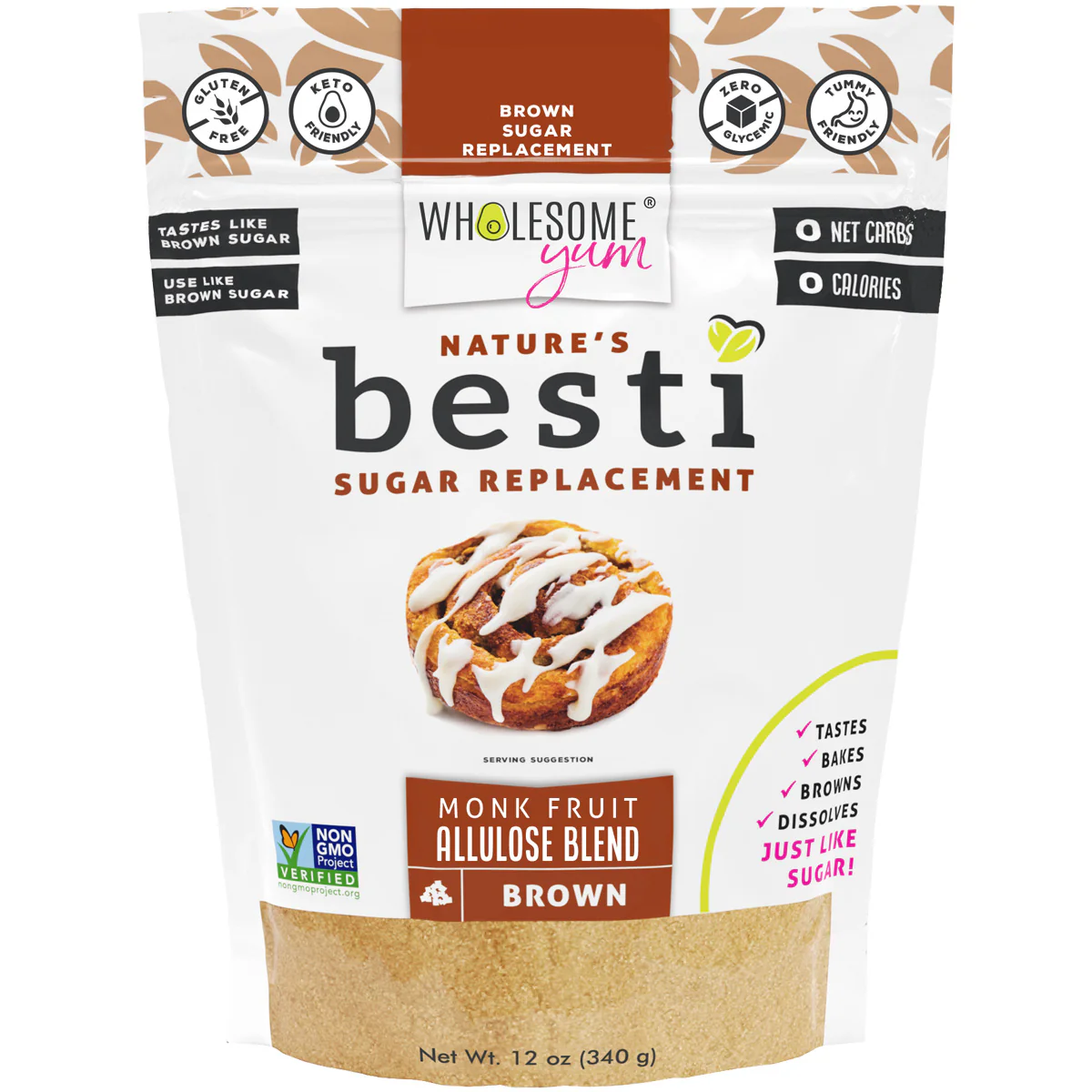 Wholesome Yum Besti Crystallized Brown Monk Fruit Allulose Blend - Image 5