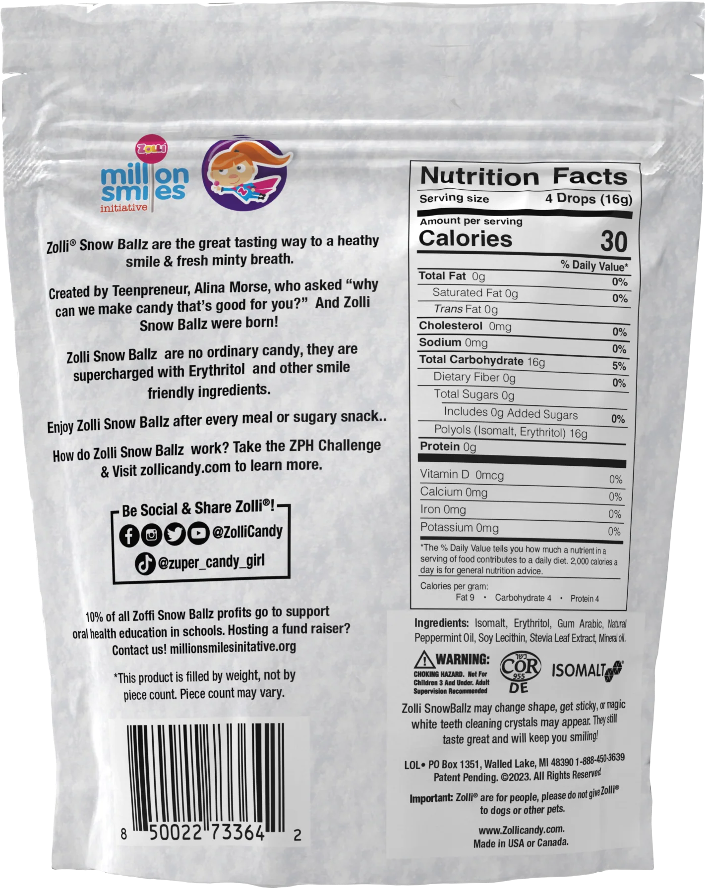 Zolli Snow Ballz, 3.1 oz - Image 2